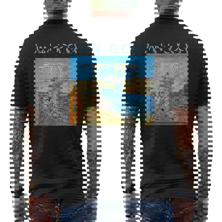 ゴッホ 面白いtシャツ アート アルルの跳ね橋 印象派 絵画 メンズ レディース 面白い 服 美術 油彩画 メンズTシャツ バックプリント