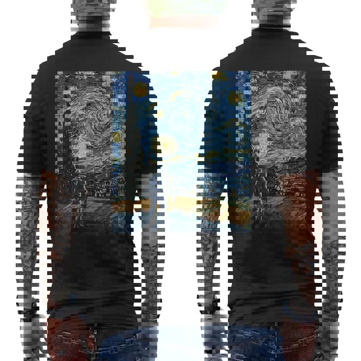 ゴッホにインスパイアされた先見の明のある宇宙飛行士未来の宇宙飛行士 メンズTシャツ バックプリント