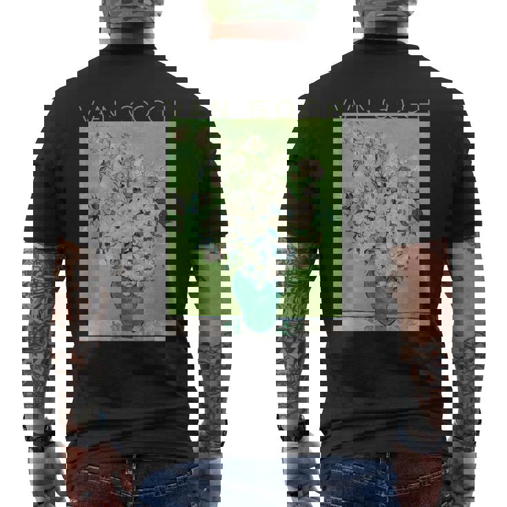 ゴッホローズアートスプリング メンズTシャツ バックプリント