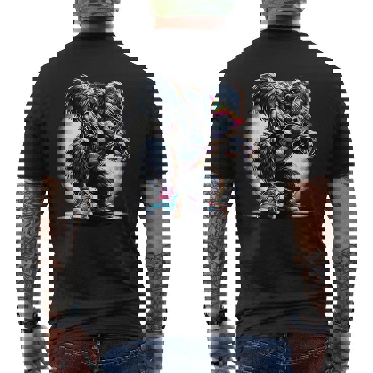 ゴリラ・サングラス サングラスをかけたゴリラ ゴリラ・モンキー メンズTシャツ バックプリント