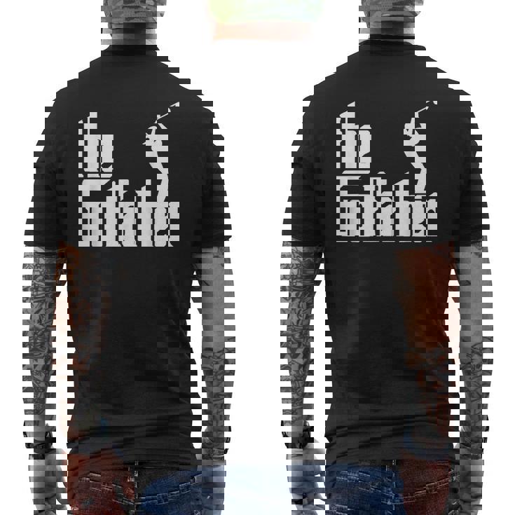 ゴルファザーの面白いゴルフの父神父お父さんゴルファー メンズTシャツ バックプリント