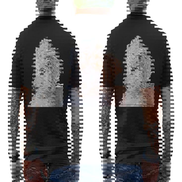 ゴールデンドゥードル 犬 ペット 動物 グラフィック かっこいい おもしろい かわいい メンズTシャツ バックプリント