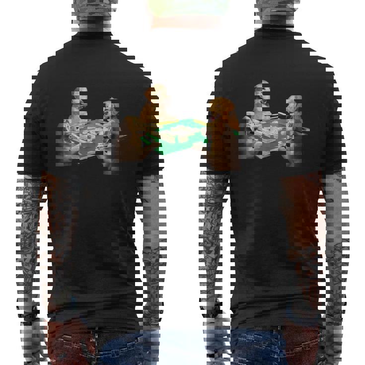 ゴールデンレトリバー イヌ 麻雀 面白いtシャツ 犬 メンズ おもしろ 面白い 服 おもしろグッズ ネタ メンズTシャツ バックプリント