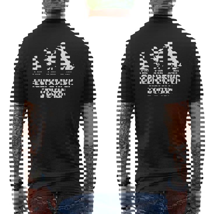 ゴールデンレトリバーオーナーのためのゴールデンレトリバーの進化 メンズTシャツ バックプリント