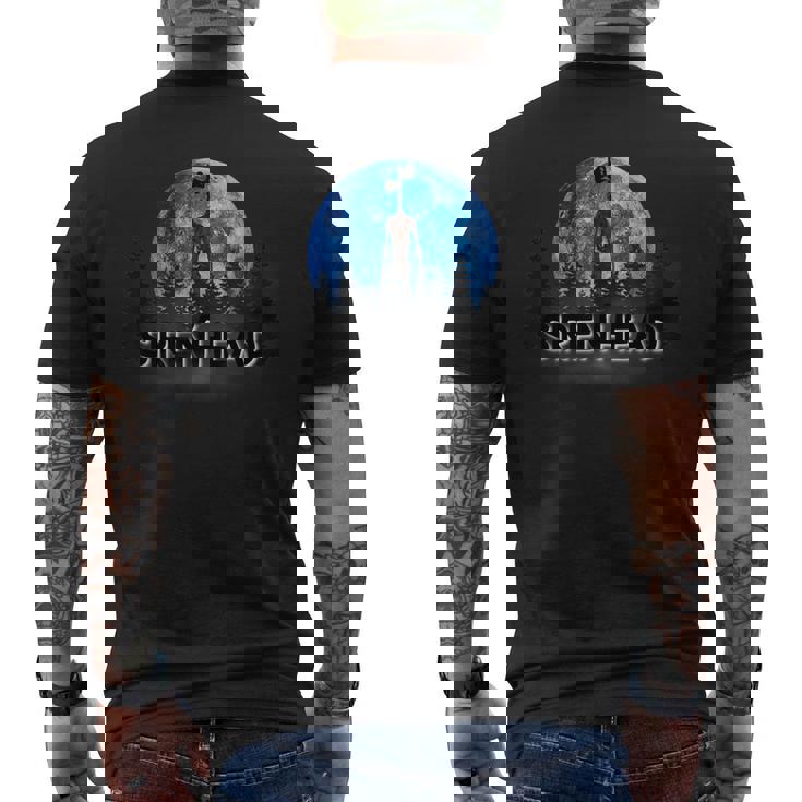 サイレンヘッド、サイレンの頭から脱出するのが大好きな漫画の猫、 メンズTシャツ バックプリント