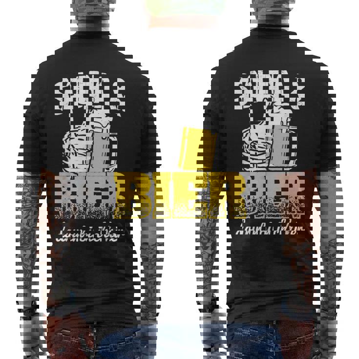 サウナとビールサウナ ウェルネスサウナ メンズTシャツ バックプリント