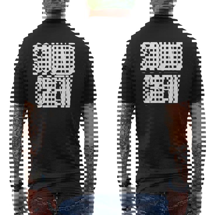 サウンドクルーtシャツ コンサートイベントスタッフ ブラックtシャツ メンズTシャツ バックプリント