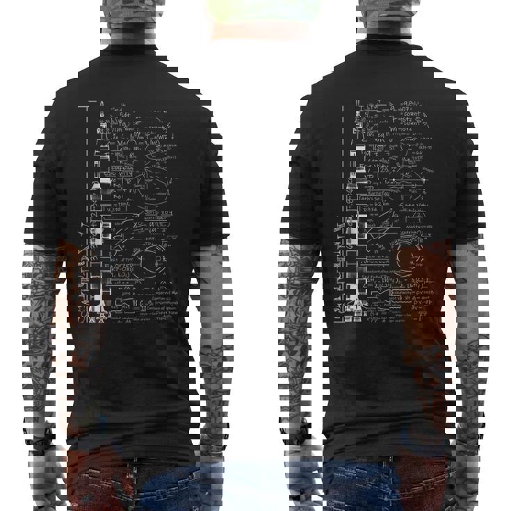 サターンvサターン5ロケット科学方程式 メンズTシャツ バックプリント