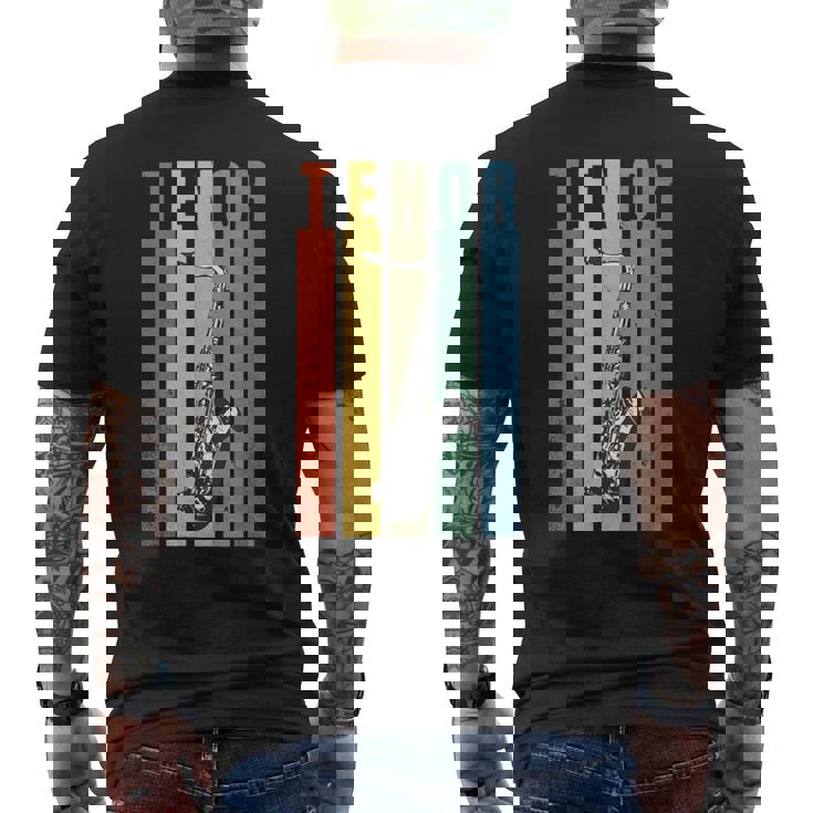 サックス テナーサックス レトロ メンズTシャツ バックプリント