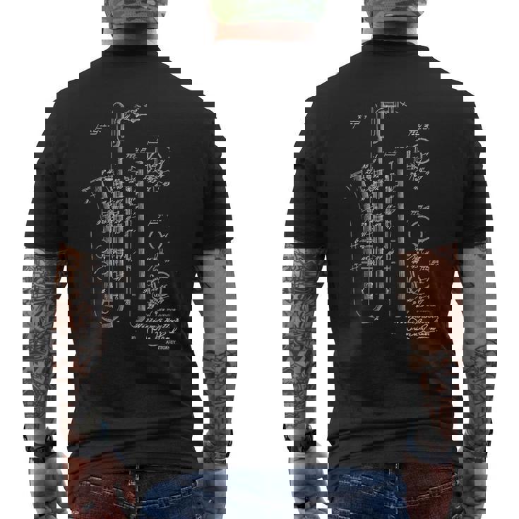 サックス バリサックス 特許スタイル クール サックス メンズTシャツ バックプリント