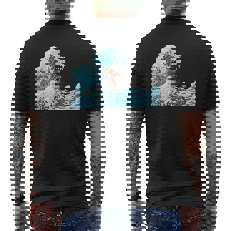 サムライサーフィン神奈川大波-クールサーファー メンズTシャツ バックプリント