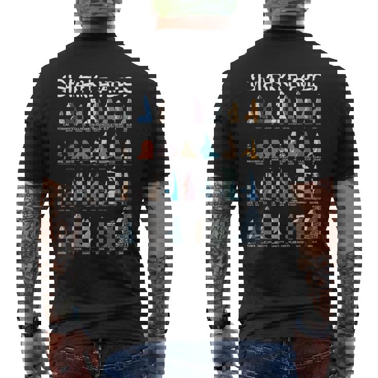 サメの顔タイプ 捕食者 面白いサメ 魚 サメ メンズTシャツ バックプリント