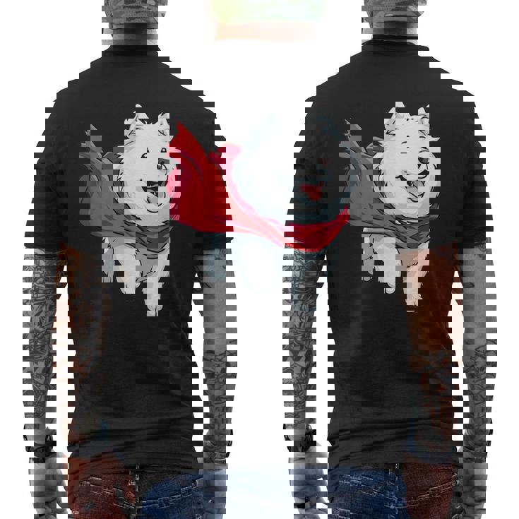 サモエド犬-サモエド メンズTシャツ バックプリント