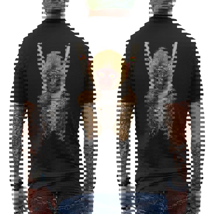 サル 猿 ニホンザル 抱っこ 抱っこ紐 メンズTシャツ バックプリント