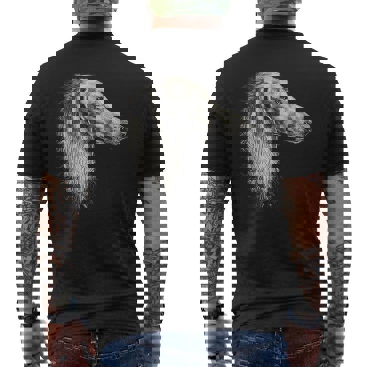 サルーキ 犬 モチーフ ペットアート サルーキ メンズTシャツ バックプリント