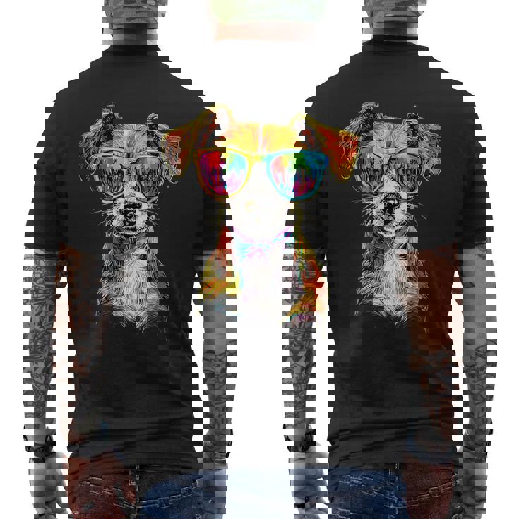 サングラスをかけたジャック・ラッセル・テリア ジャック・ラッセル愛好家 メンズTシャツ バックプリント