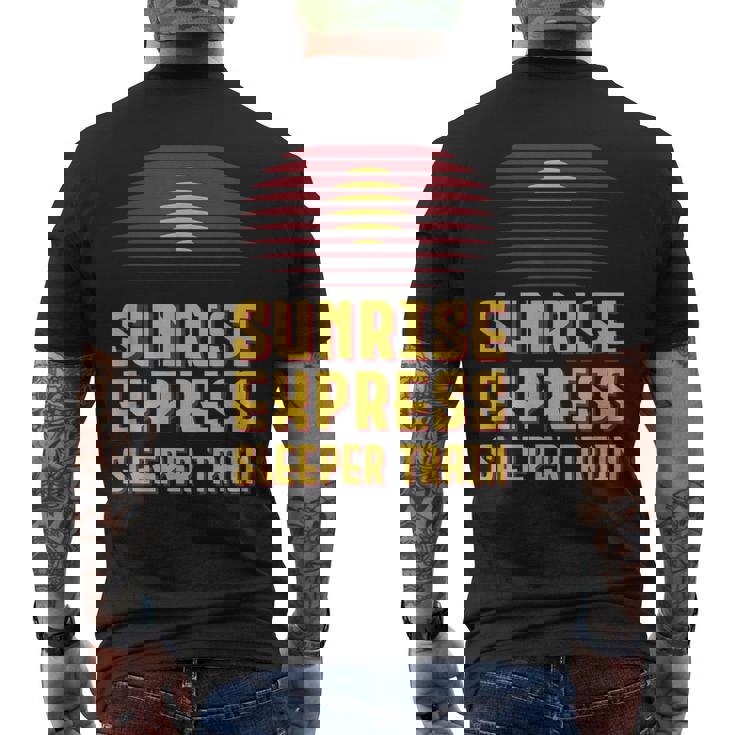 サンライズ特急電車 日本 東京 岡山 出雲 高松 メンズTシャツ バックプリント