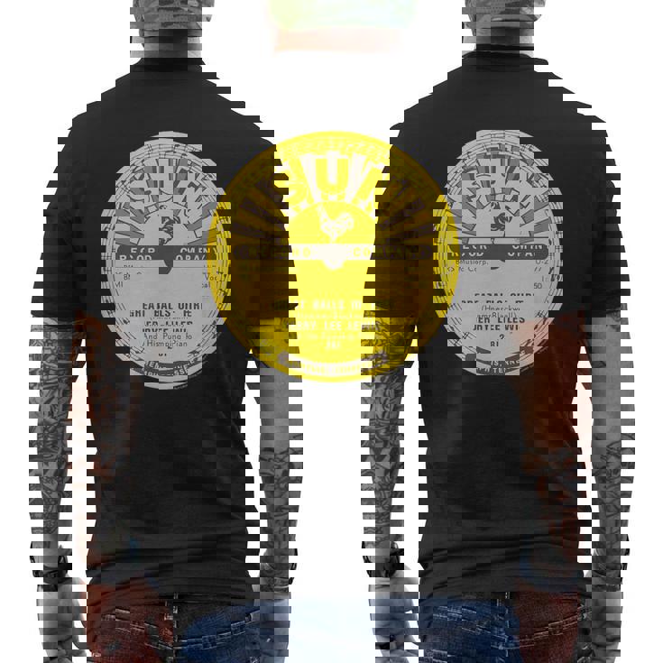 サン・レコードビニール・ジェリー・リー・ルイスグレート・ボールズ・オブ・ファイア メンズTシャツ バックプリント