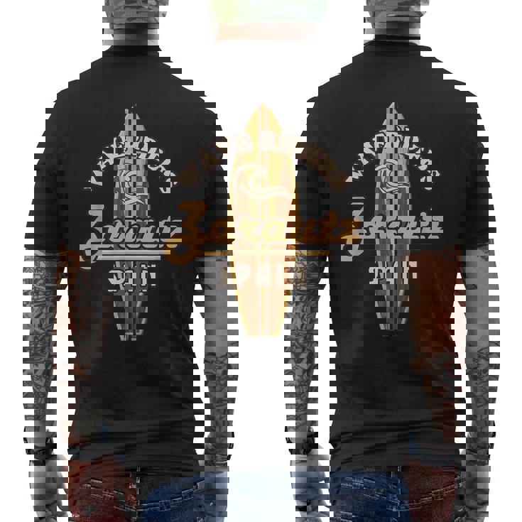 サーフ ザラウツ スペイン サーフィン バケーション メンズTシャツ バックプリント