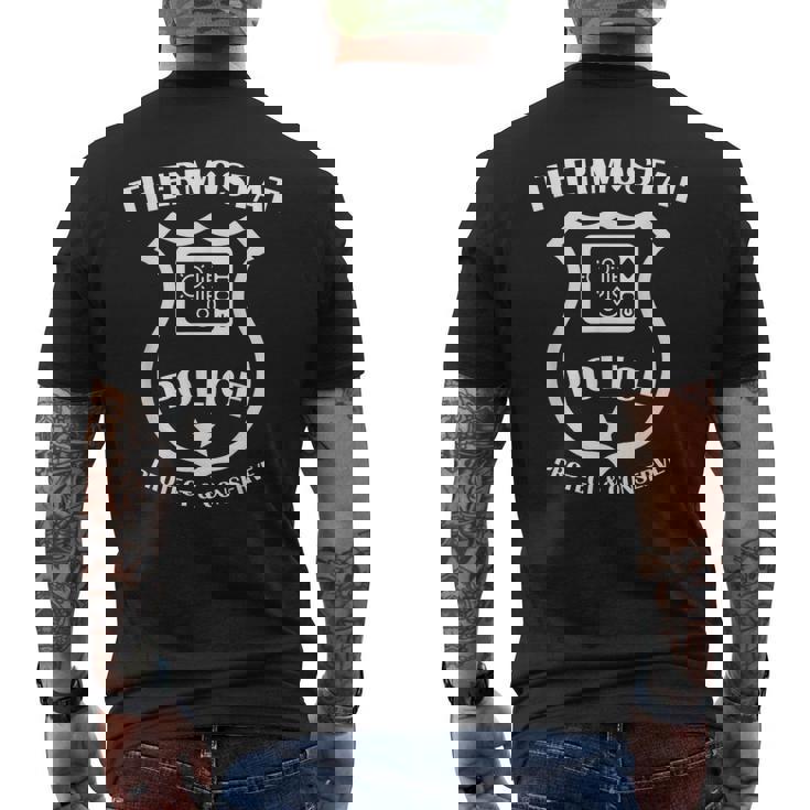 サーモスタット ポリス Protect & Conserve 父の日 Dad メンズ メンズTシャツ バックプリント