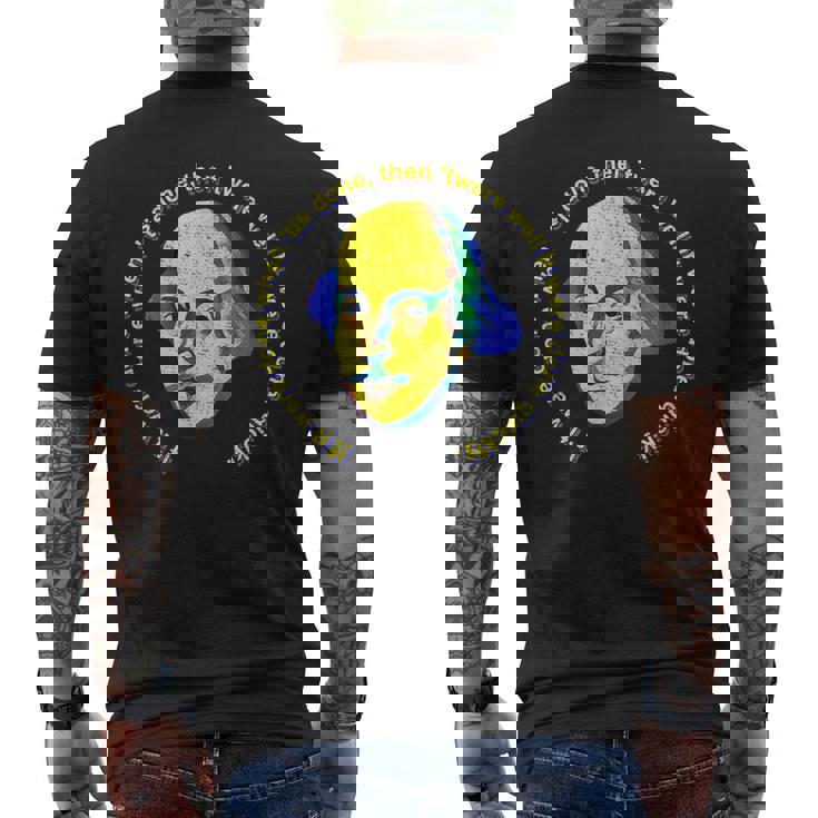 シェイクスピアがマクベスの言葉を引用したらそれが終わったら終わった メンズTシャツ バックプリント