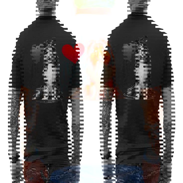 シェルティ・ドッグ・ママ、シェットランド・シープドッグ・ママ メンズTシャツ バックプリント