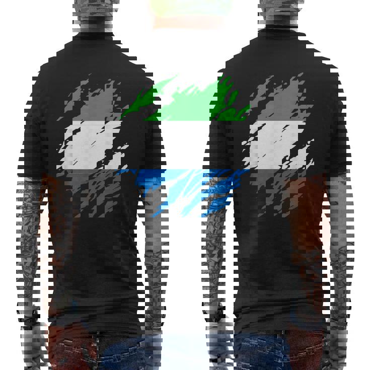シエラレオネの国旗シエラレオネ メンズTシャツ バックプリント
