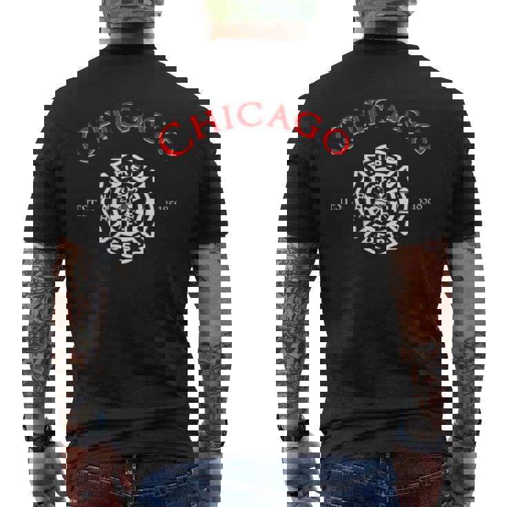 シカゴ イリノイ 消防士 消防士 消防士 メンズTシャツ バックプリント