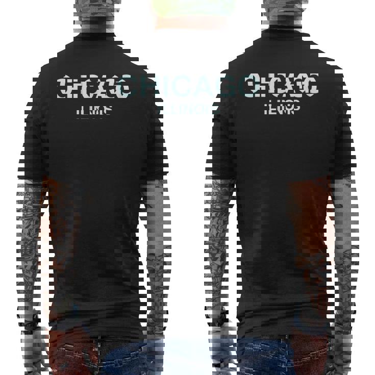 シカゴイリノイ大学-大学、学校 シカゴ メンズTシャツ バックプリント