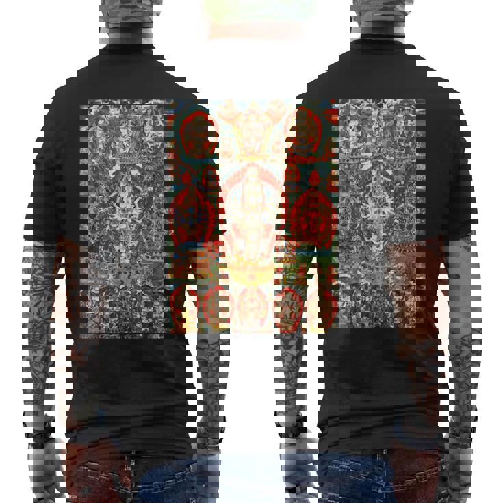 シッダ ラクシュミ チベット仏教 タンカ 曼荼羅 仏教 メンズTシャツ バックプリント