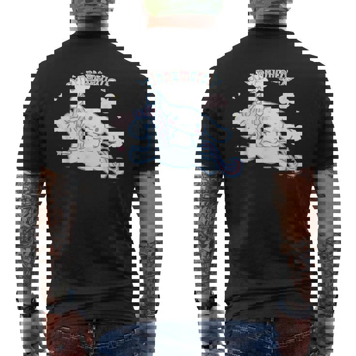 シナモロール ユニコーン ダークカラー メンズTシャツ バックプリント