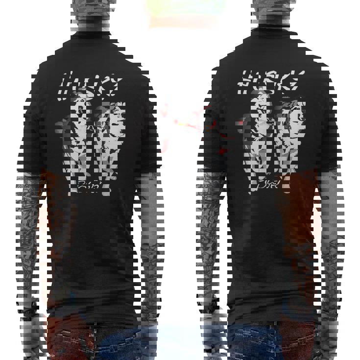 シベリアンハスキーパワーすごいかわいいハスキー メンズTシャツ バックプリント