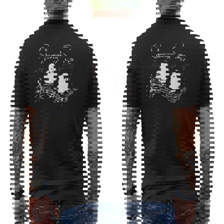 シマエナガの歌声 メンズTシャツ バックプリント