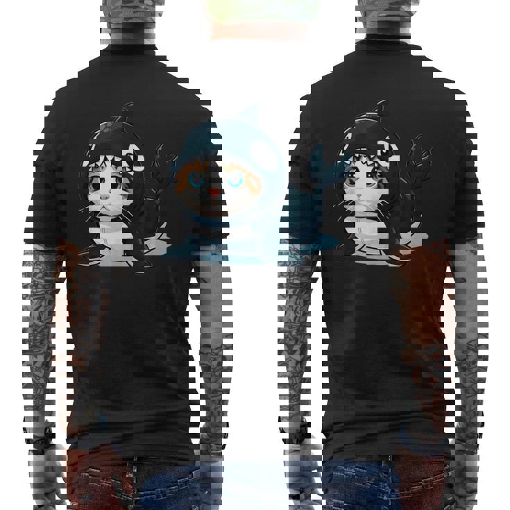 シャチの猫 コスチューム メンズTシャツ バックプリント