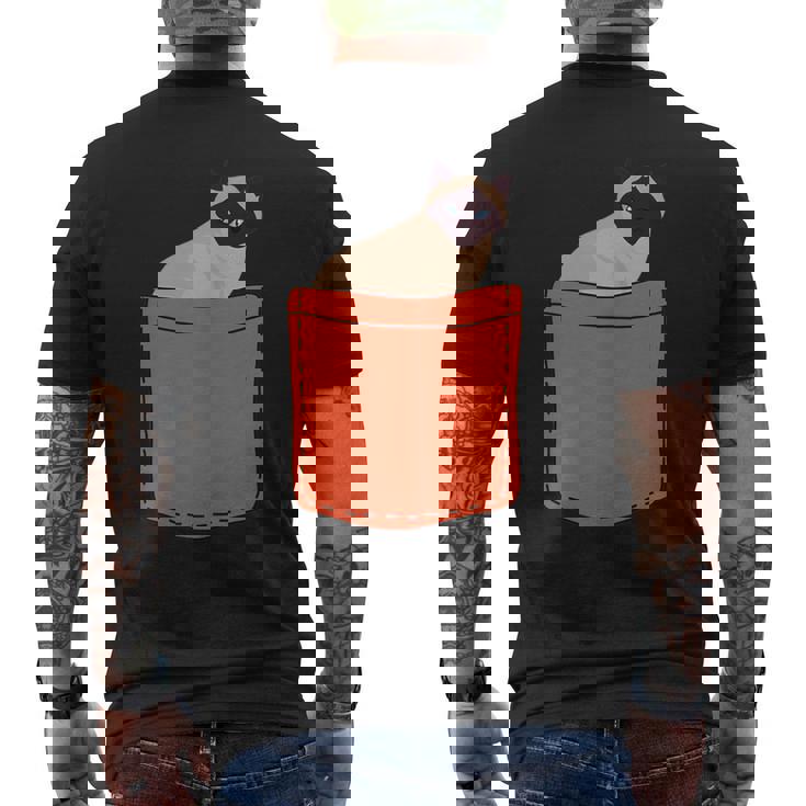 シャムバッグ 猫好きアパレル シャム猫 メンズTシャツ バックプリント