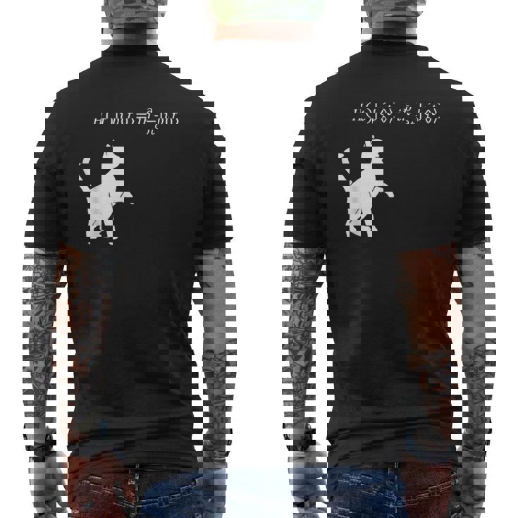 シュロディンガース 猫方程式物理学 オタク物理学 科学 メンズTシャツ バックプリント