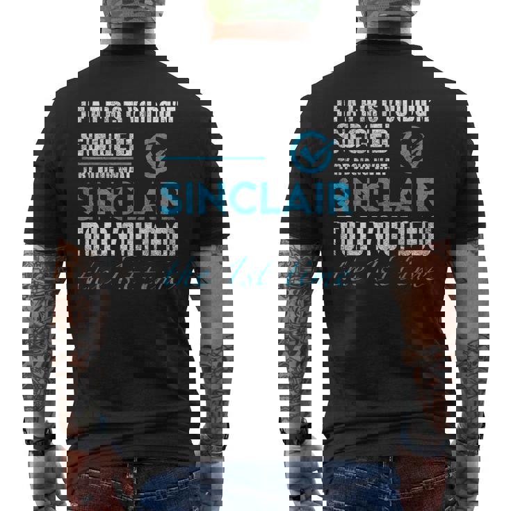 シンクレア名 シンクレアがあなたに言ったことを試してみてください メンズTシャツ バックプリント