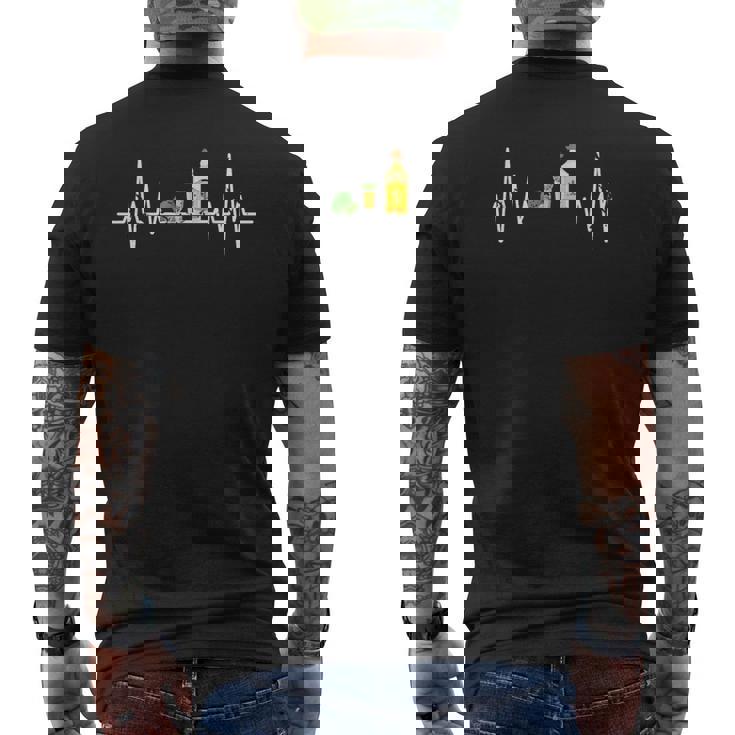 シンコ・デ・マヨ ファニー メキシコドリンク テキーラ フィエスタ ハートビート メンズTシャツ バックプリント