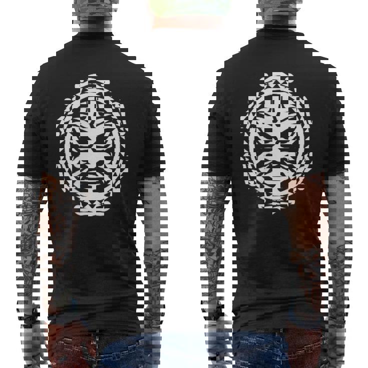 シンボル ハカ マスク カルチャー マオリ族 ニュージーランド メンズTシャツ バックプリント