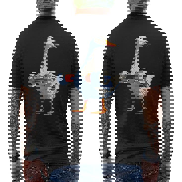 ジムダックグースウェイトリフティング ストロングコアワークアウト メンズTシャツ バックプリント