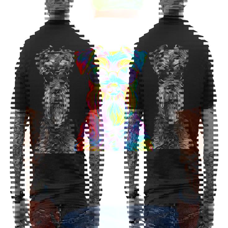 ジャイアントシュナウザー愛好家 ポップアート 面白い ジャイアントシュナウザー 犬 メンズTシャツ バックプリント