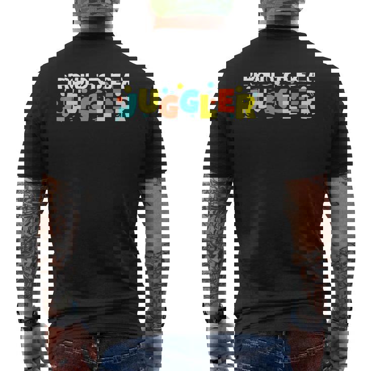 ジャグラーであることを誇りに思う メンズTシャツ バックプリント