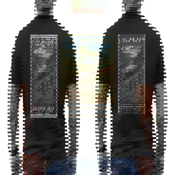 ジャコバイト蒸気レールトレイン メンズTシャツ バックプリント