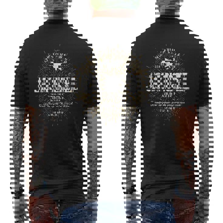 ジャック・ラッセル・テリア犬の恋人のための メンズTシャツ バックプリント