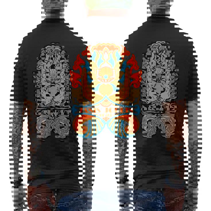 ジャニス・ジョプリン パールアールヌーボー 蓮の花 メンズTシャツ バックプリント