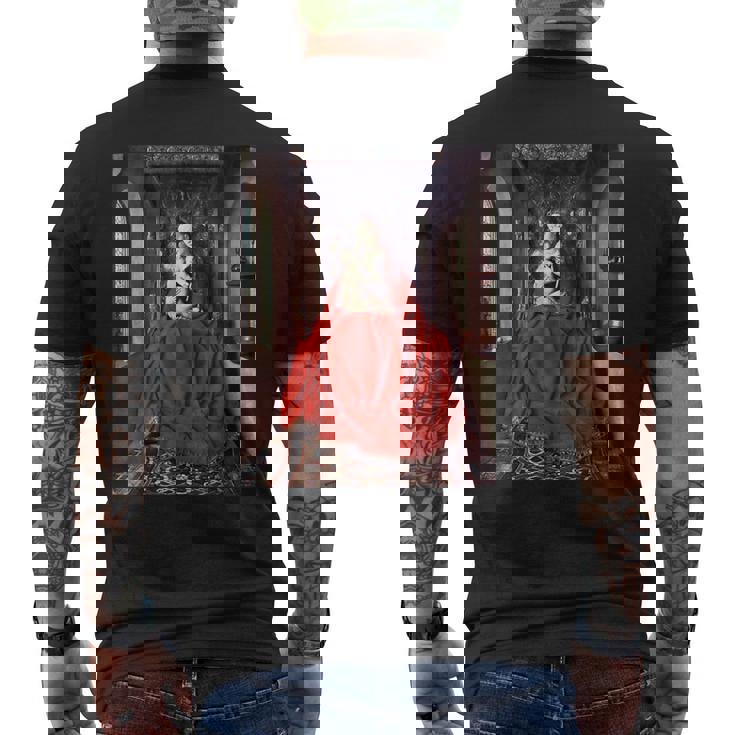 ジャン・ファン・エイク作 ルッカ・マドンナ 1436 メンズTシャツ バックプリント