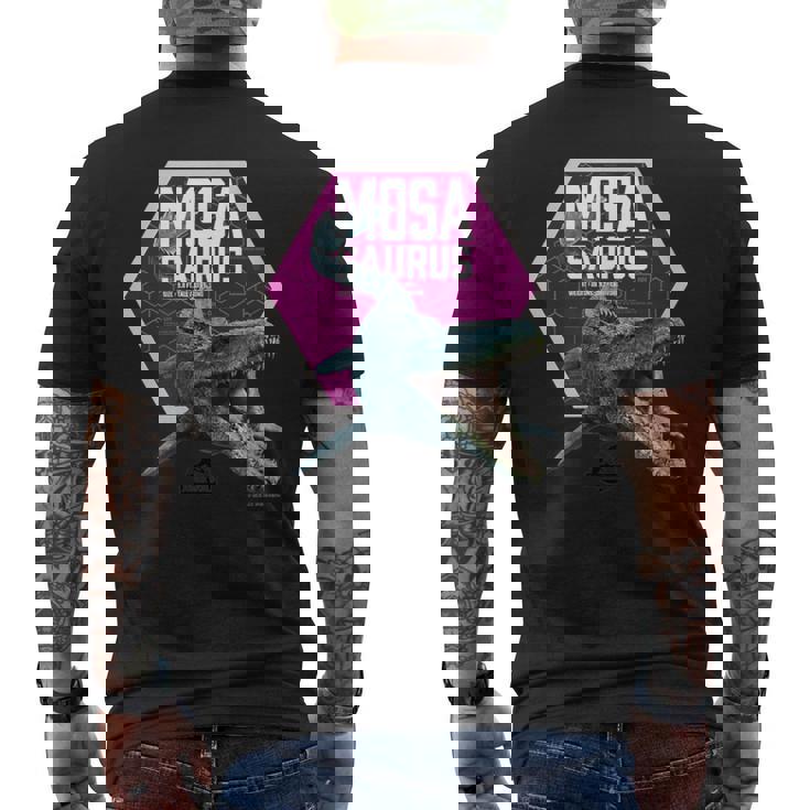 ジュラシック・ワールド Mosasaurus Data メンズTシャツ バックプリント