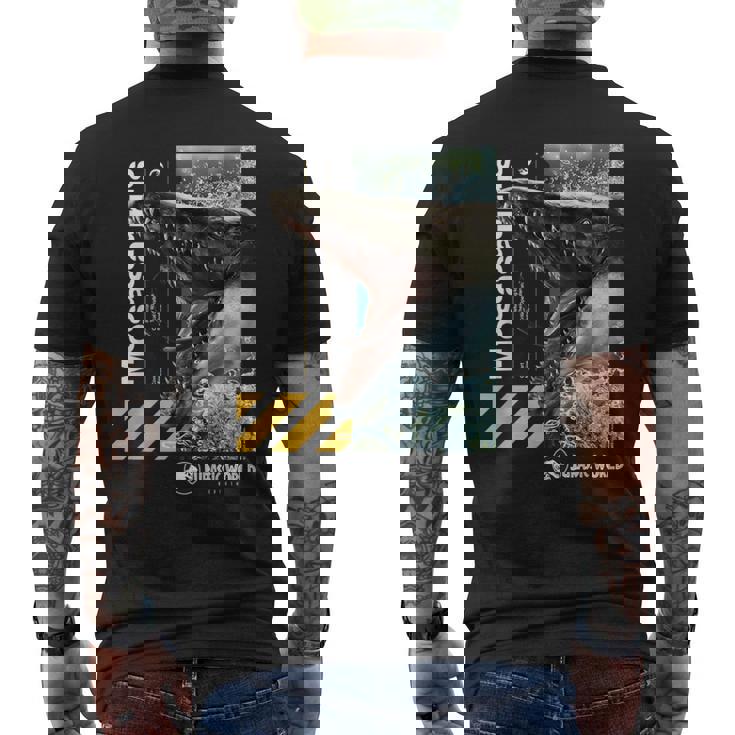 ジュラシック・ワールド再生モササウルス メンズTシャツ バックプリント