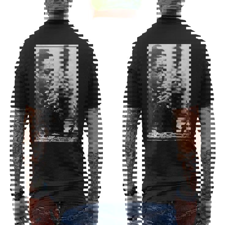 ジョン・コルトレーン 白黒写真 メンズTシャツ バックプリント