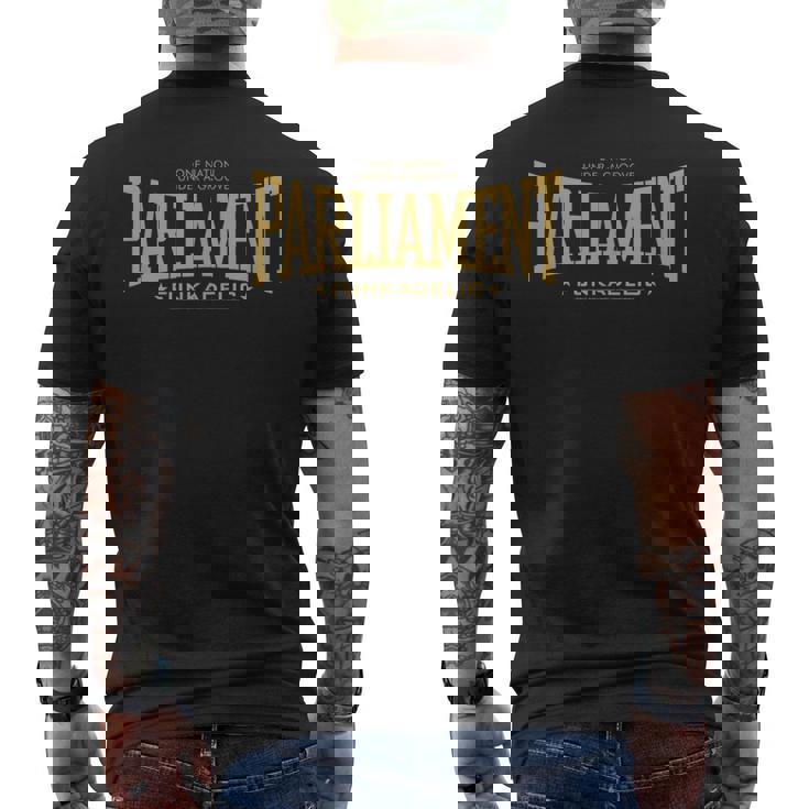 ジョージ・クリントン議会 ファンカデリック エバーラスティング Pfunk ロゴ メンズTシャツ バックプリント